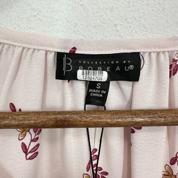 Bobeau Size Small Cream Floral Peasant Popover Blouse Flowy NWT - Picture 6 of 6